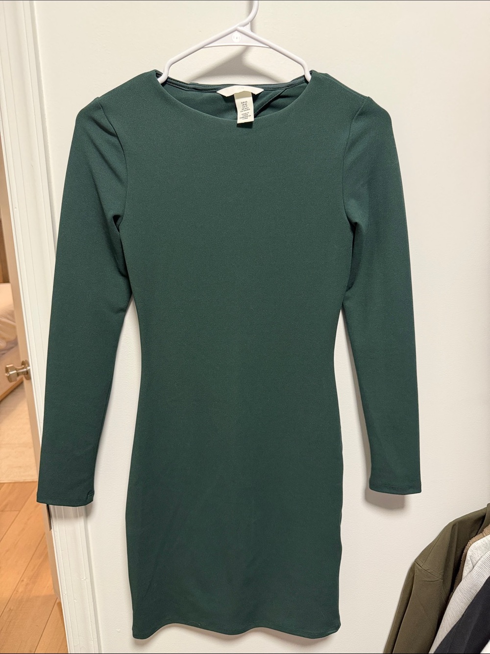 H&M Forest Green Long Sleeve Bodycon Dress